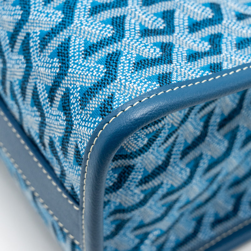 Goyard Villette Tote Bag Goyardline Canvas Ocean Blue