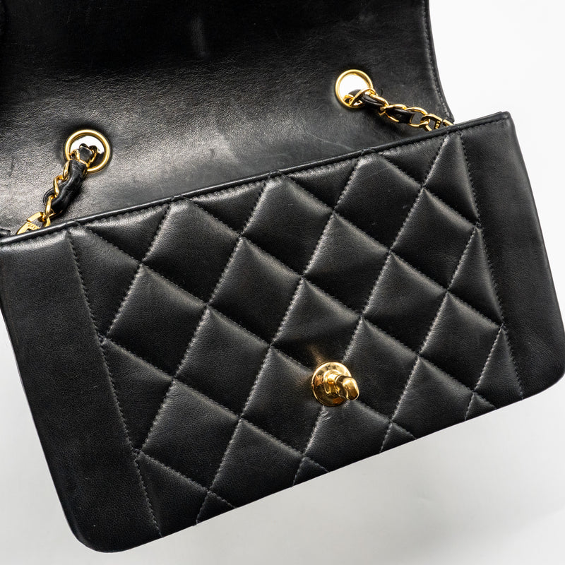 Chanel Vintage Small Diana Bag Lambskin Black GHW