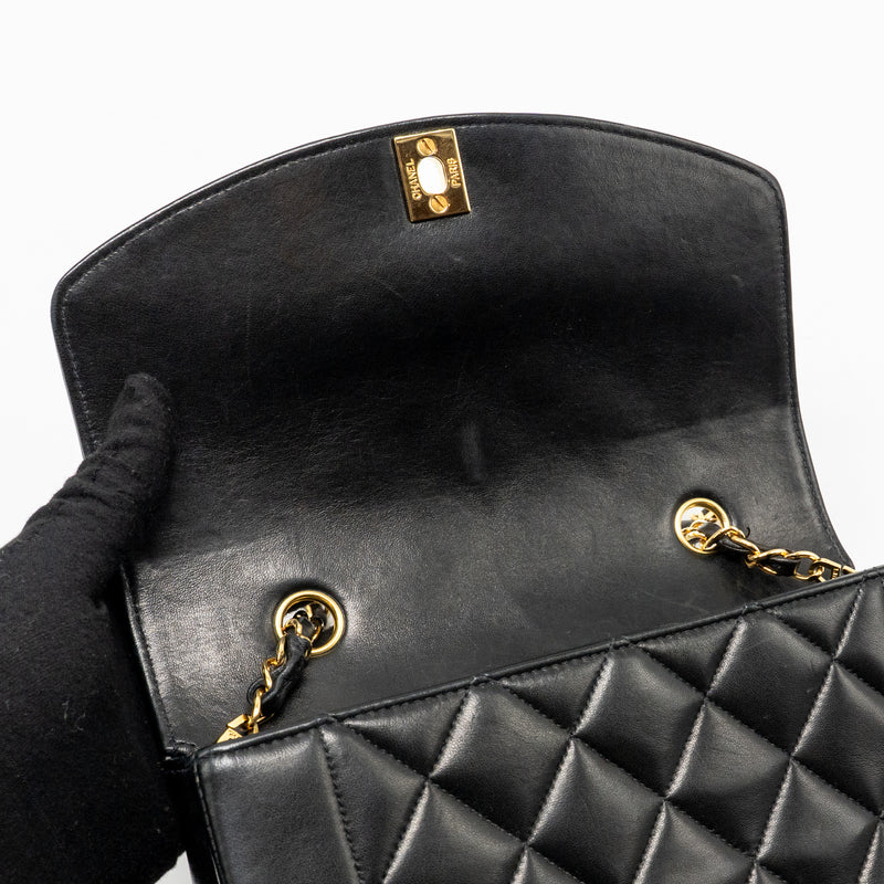 Chanel Vintage Small Diana Bag Lambskin Black GHW