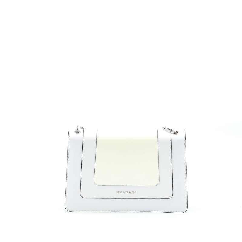 Bvlgari Serpenti Forever Shoulder Bag Patent White SHW