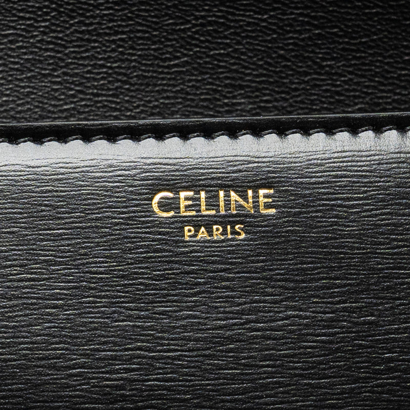 Celine Triomphe Shoulder Bag Shiny Calfskin Black GHW