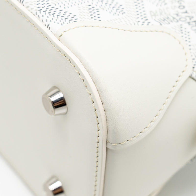 Goyard Mini Vendome Mini Bag Goyardine Canvas/ Calfskin White SHW