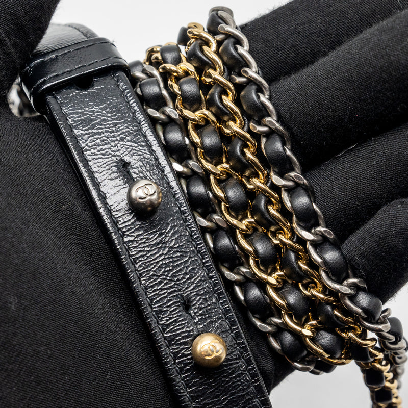 Chanel Small Gabrielle Hobo Bag Calfskin Black Multicolour HARDWARE