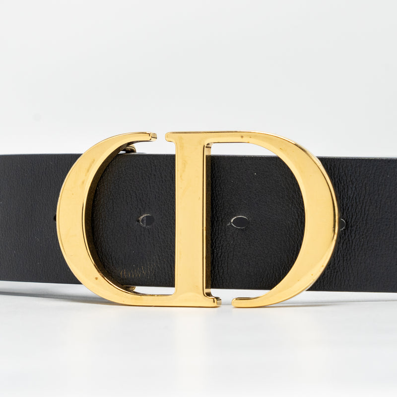 Dior size 75 30 Montaigne belt leather black GHW