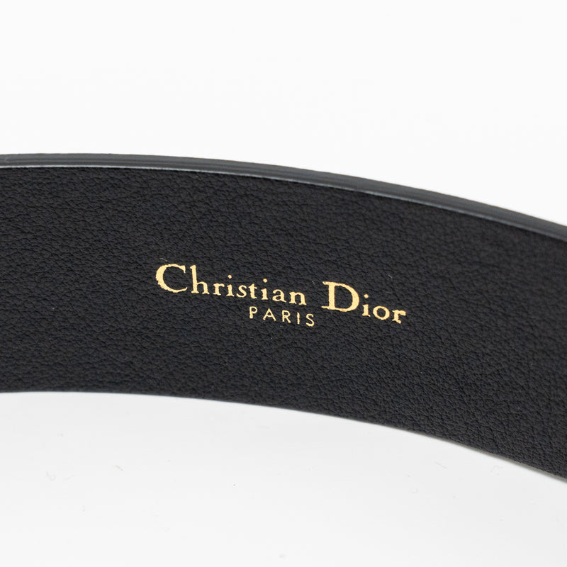 Dior size 75 30 Montaigne belt leather black GHW