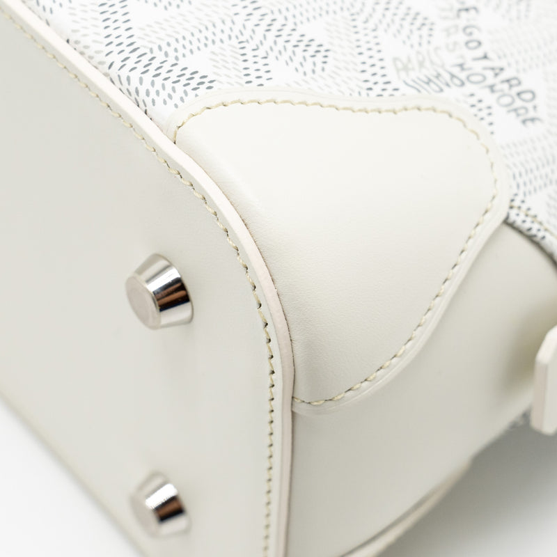 Goyard Mini Vendome Mini Bag Goyardine Canvas/ Calfskin White SHW