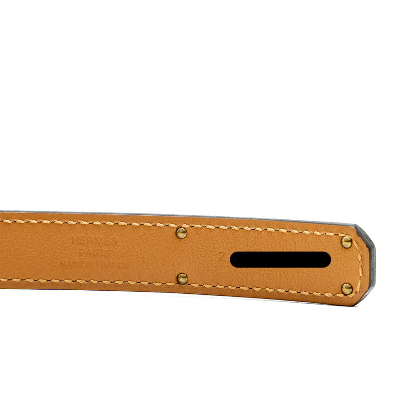 Hermes Kelly Belt Epsom Black GHW Stamp Z