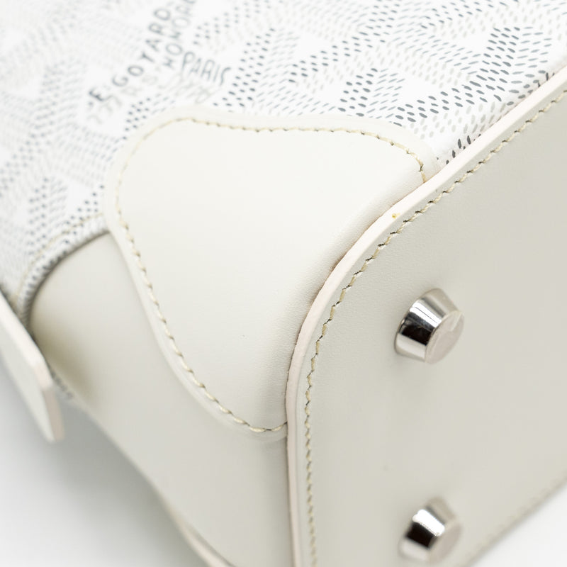 Goyard Mini Vendome Mini Bag Goyardine Canvas/ Calfskin White SHW