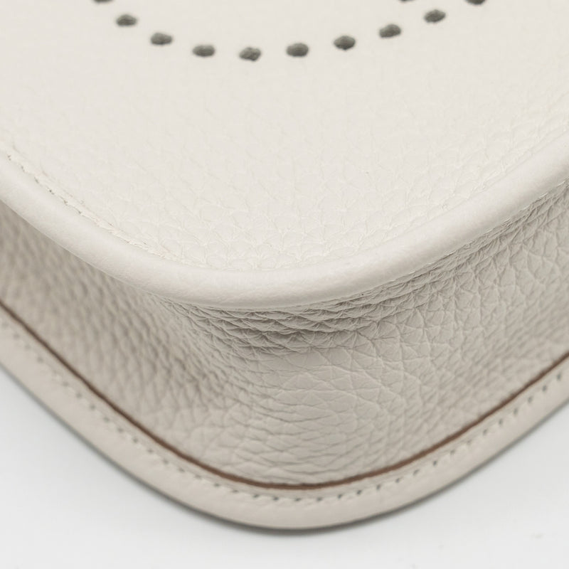 Hermes Mini Evelyne Gris Pale SHW Stamp W