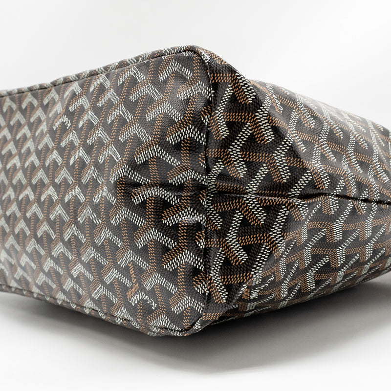 Goyard Boheme PM Hobo Bag Goyardine Canvas/Calfskin Black/Naturel SHW