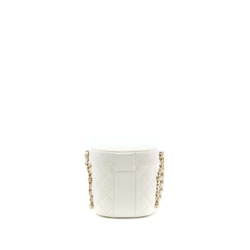 Chanel Small Vanity Case Lambskin White LGHW (Microchip)