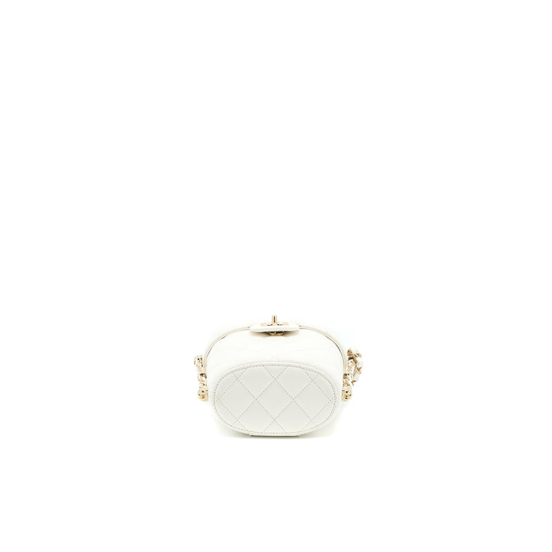 Chanel Small Vanity Case Lambskin White LGHW (Microchip)