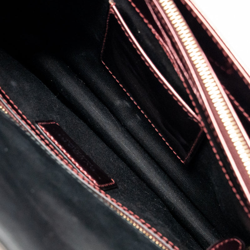 Bvlgari Serpenti Forever Bag patent calfskin dark pink LGHW