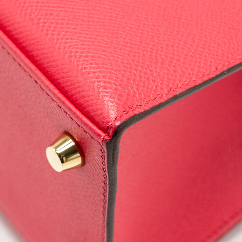 Hermes Kelly 25 Epsom Rose Mexico GHW Stamp D with an Extra Rodeo Pm Bag Charm Stamp  D