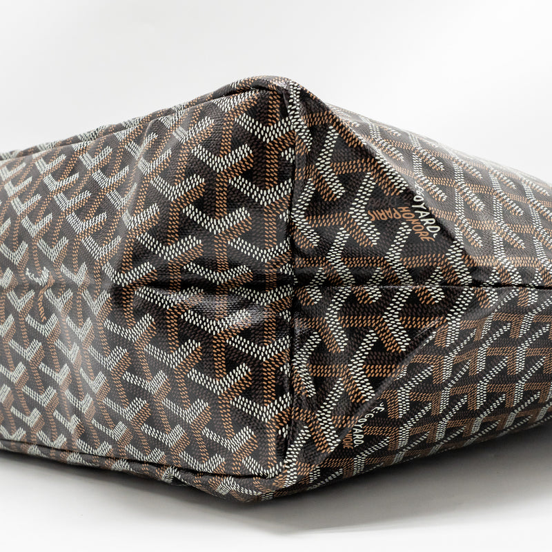 Goyard Saint Louis PM Tote Goyardine Canvas/Calfskin Black SHW