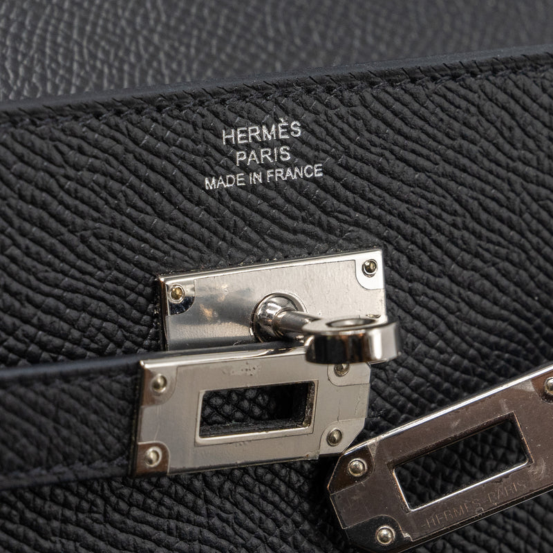 Hermes Kelly To Go Epsom Black SHW Stamp U