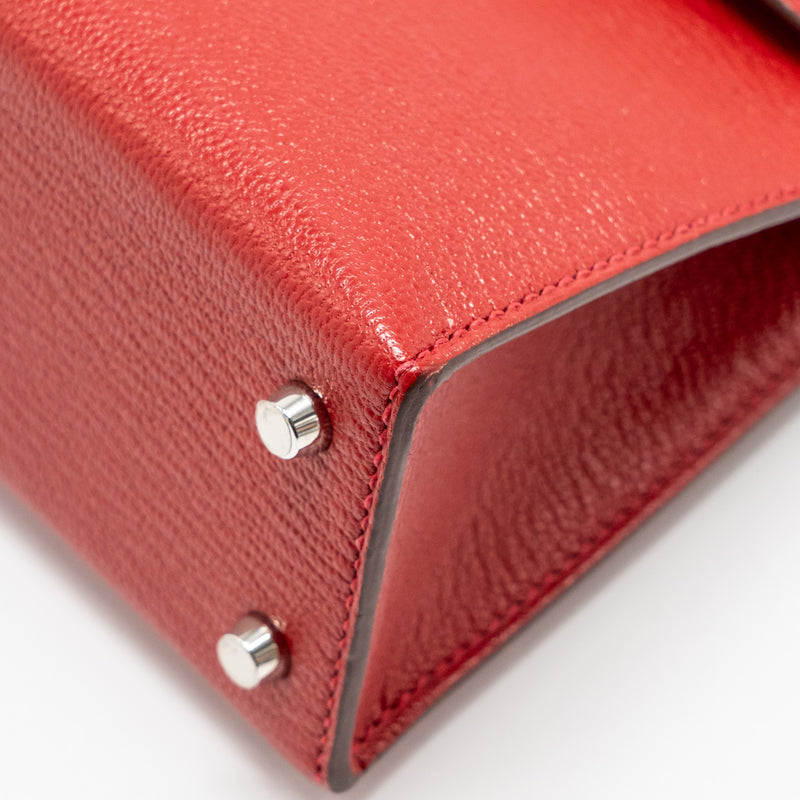 Hermes Mini Kelly II Chèvre Mysore Rouge Casaque/Mauve Sylvestre SHW Stamp B