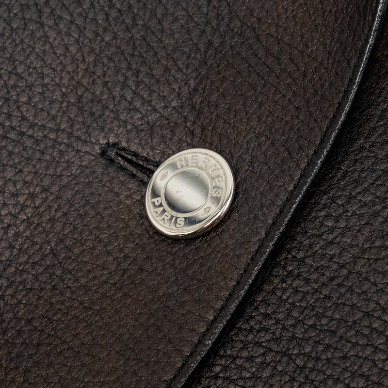 Hermes Size 36 Leather Jacket Deerskin Black SHW
