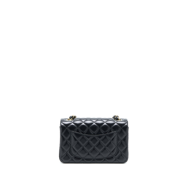 Chanel Classic Mini Rectangular Flap Bag Lambskin Black LGHW (Microchip)