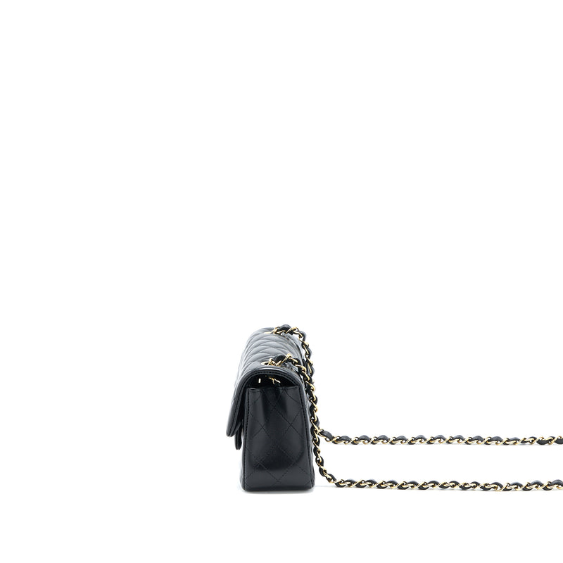 Chanel Classic Mini Rectangular Flap Bag Lambskin Black LGHW (Microchip)