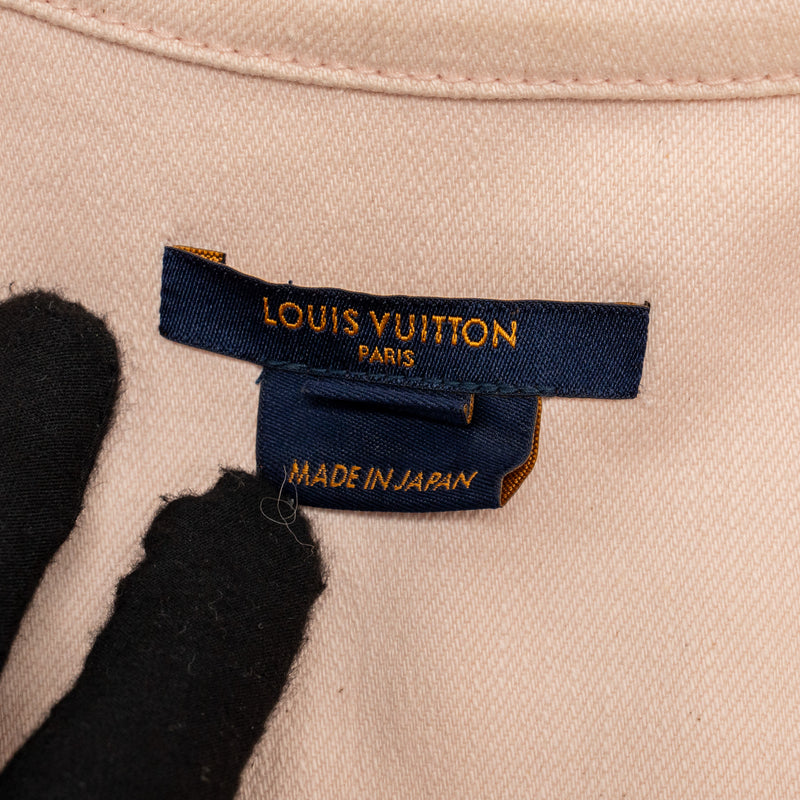 Louis Vuitton Size 36 Embellished Denim Jacket Cotton Light Pink