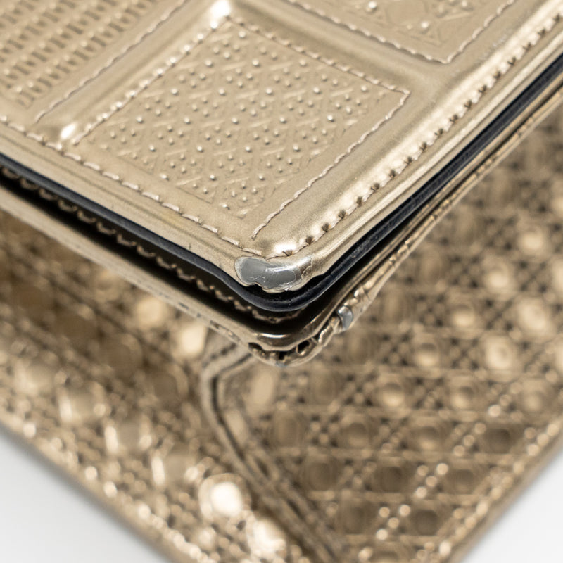 Dior Medium Diorama Metallic Calfskin Light Gold with LGHW