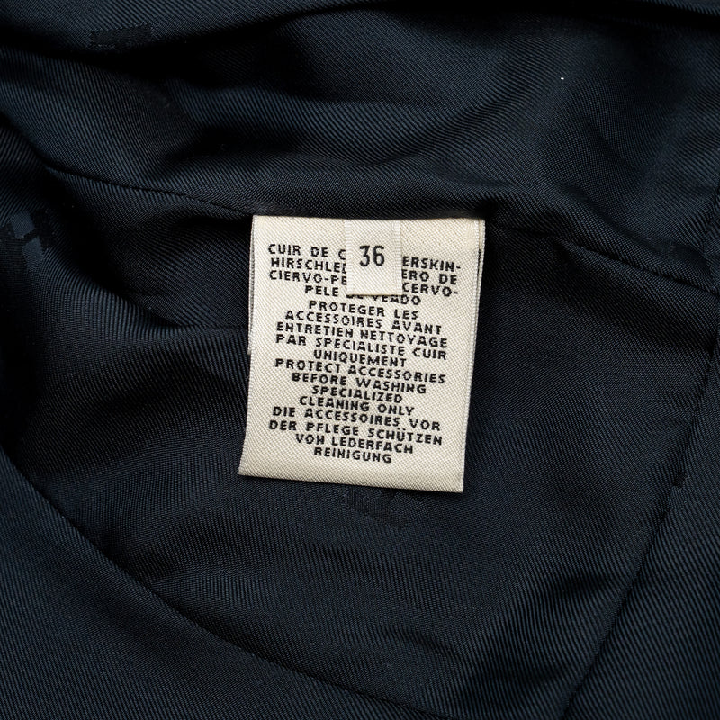 Hermes Size 36 Leather Jacket Deerskin Black SHW