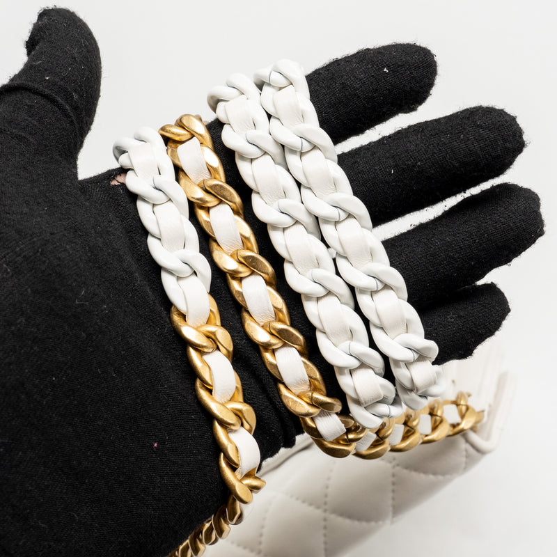 Chanel Giant Chain Classic Wallet on Chain Lambskin White Multicolour Hardware (Microchip)
