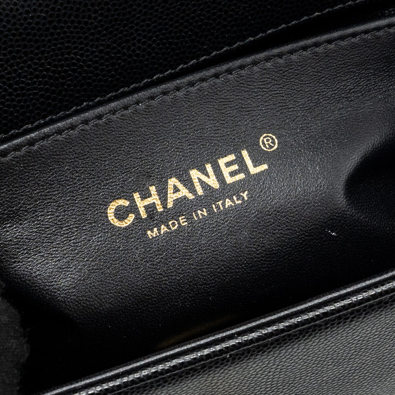 Chanel Small Boy Bag Caviar Black GHW (Microchip)