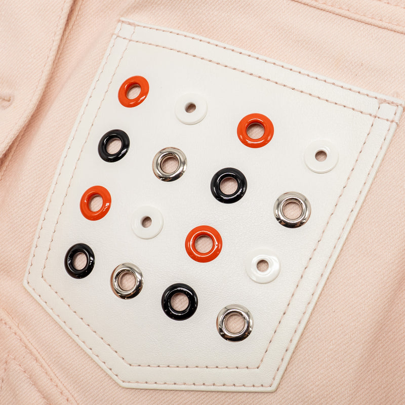 Louis Vuitton Size 36 Embellished Denim Jacket Cotton Light Pink