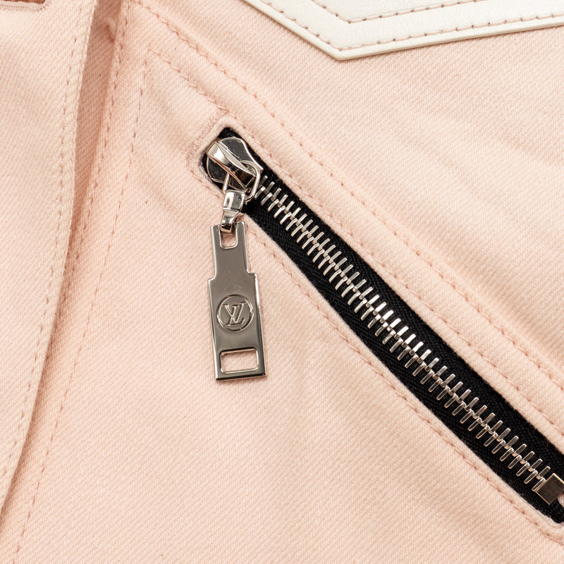 Louis Vuitton Size 36 Embellished Denim Jacket Cotton Light Pink
