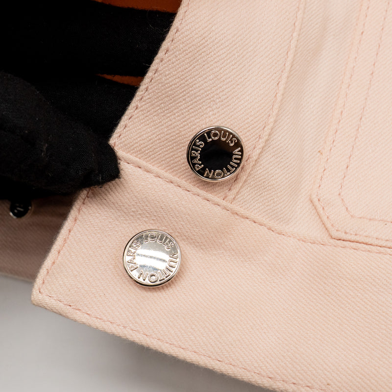 Louis Vuitton Size 36 Embellished Denim Jacket Cotton Light Pink