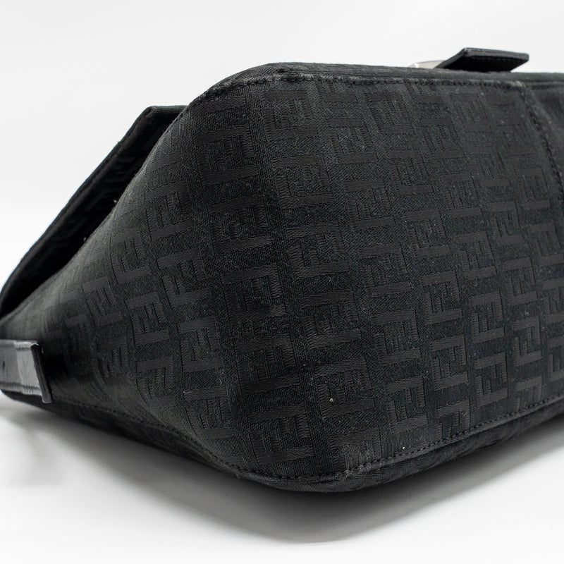 Fendi Zucca Mamma Baguette Bag FF Logo Canvas Black SHW