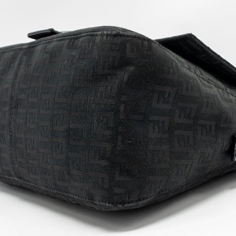 Fendi Zucca Mamma Baguette Bag FF Logo Canvas Black SHW