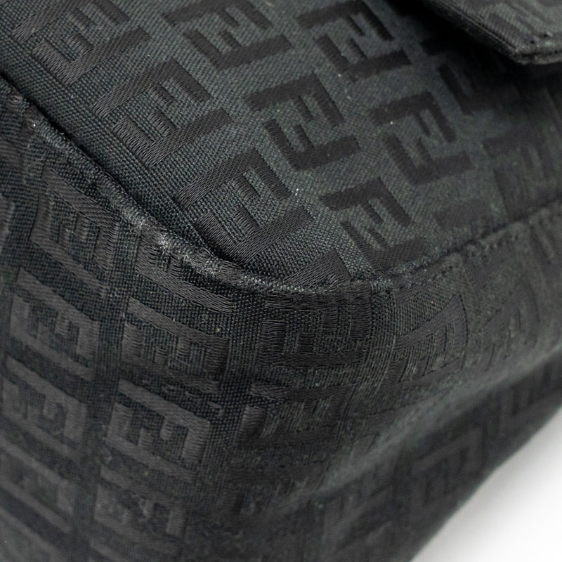 Fendi Zucca Mamma Baguette Bag FF Logo Canvas Black SHW