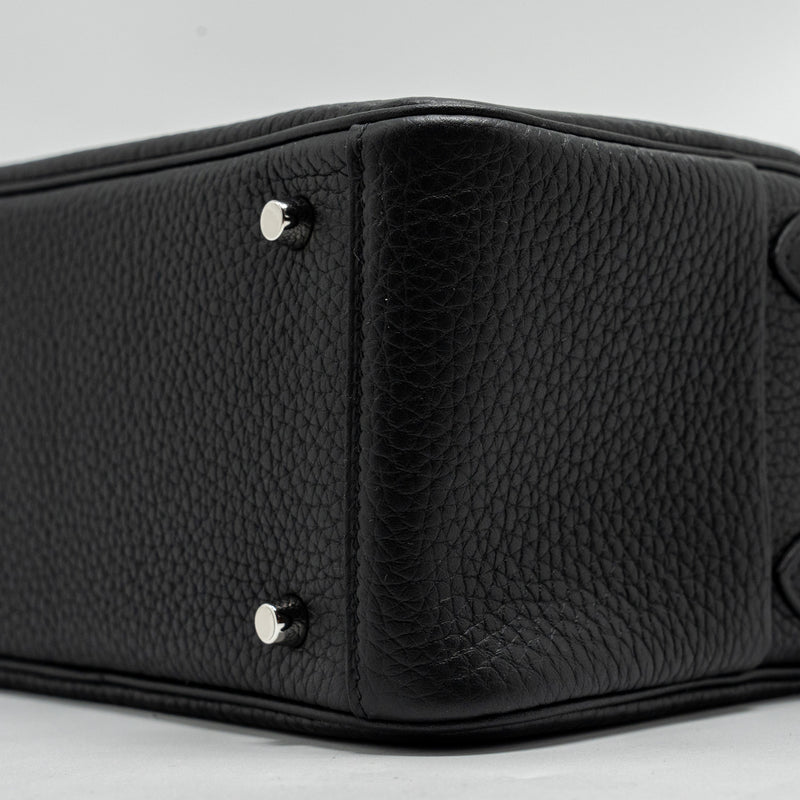 Hermes Mini Lindy Clemence Black SHW Stamp U