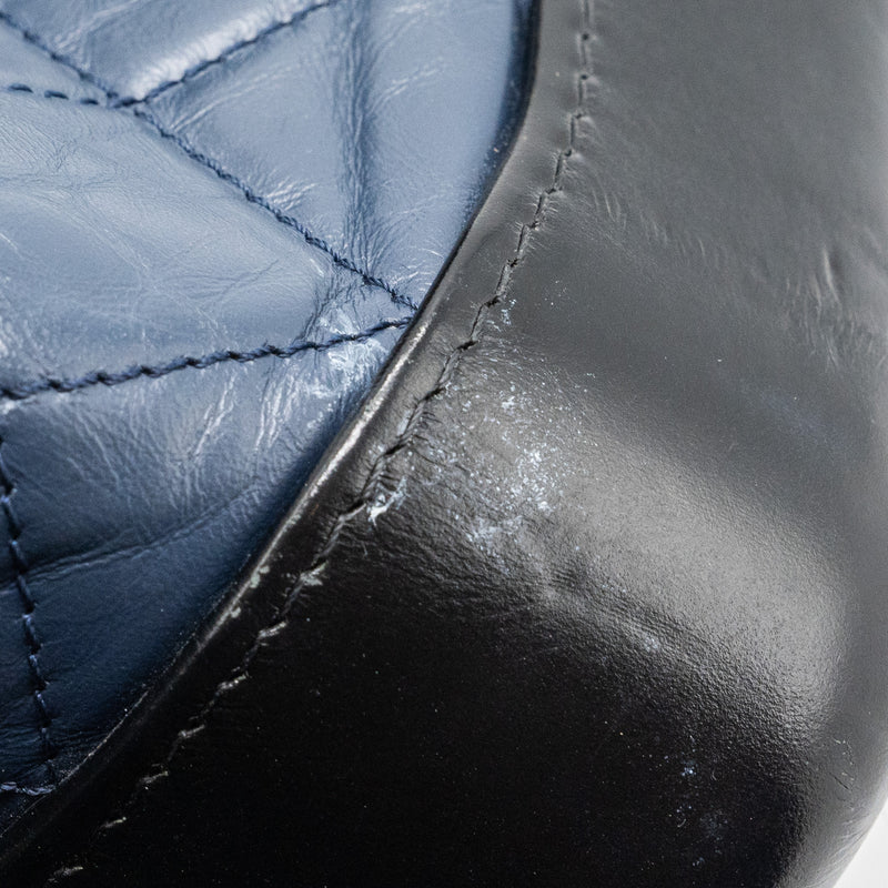 Chanel small gabrielle hobo bag calfskin blue / black multicolor hardware