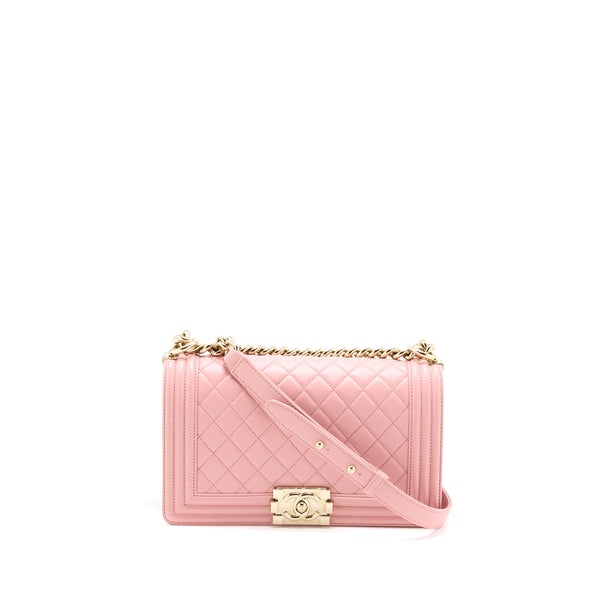 Chanel Medium Boy Bag Calfskin Pink LGHW