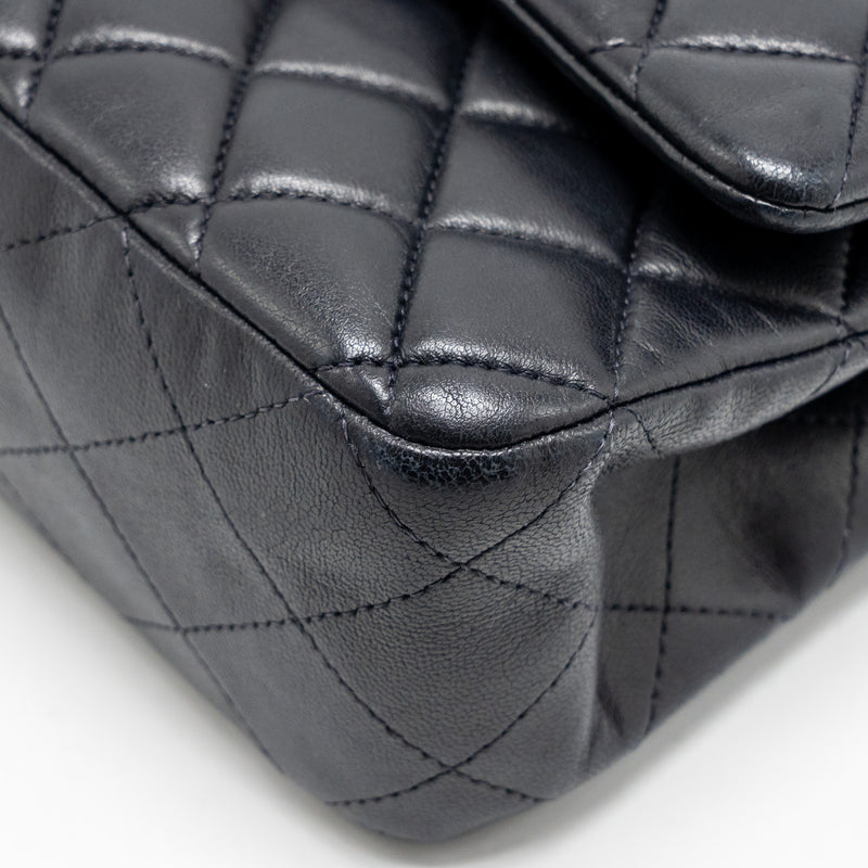 Chanel Medium Classic Double Flap Bag Lambskin Dark Blue SHW