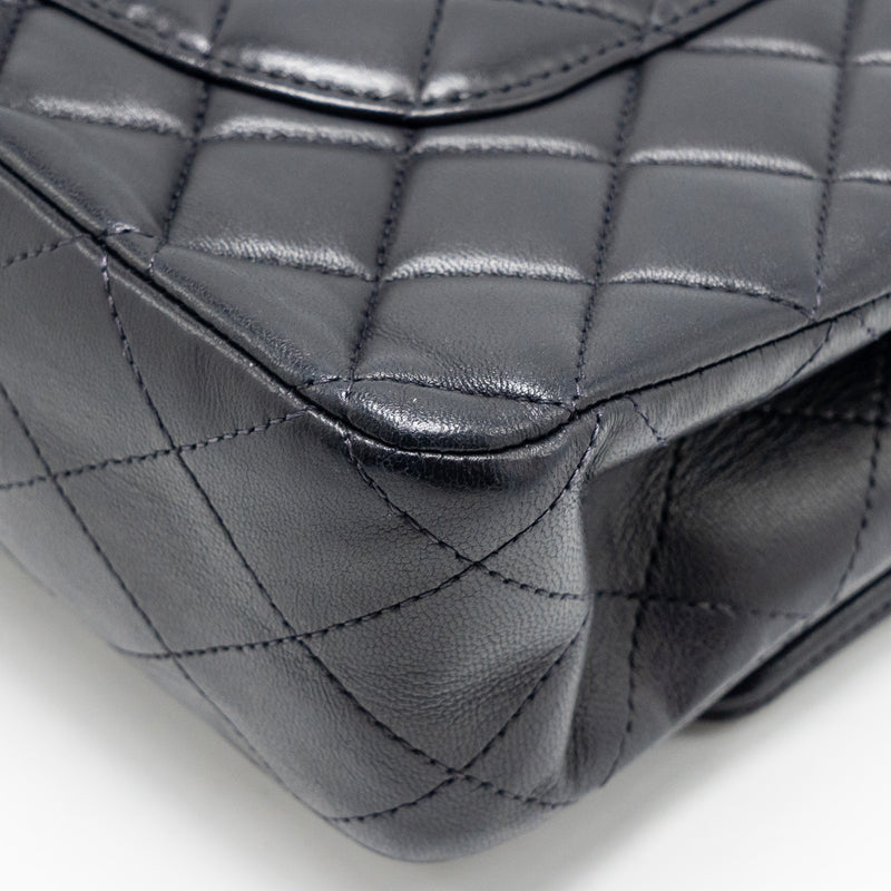Chanel Medium Classic Double Flap Bag Lambskin Dark Blue SHW