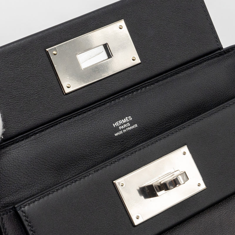 Hermes Mini 24/24 2424-21 Bag Swift Black SHW Stamp U