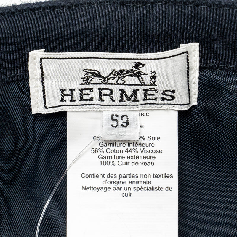 Hermes SIze 59 Casquette Homme Riley Dark Cap Wool Marine