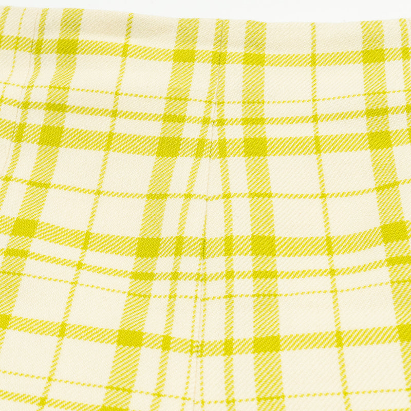 Dior Size 36 Pop Check Skirt Virgin Wool Light Green/ White