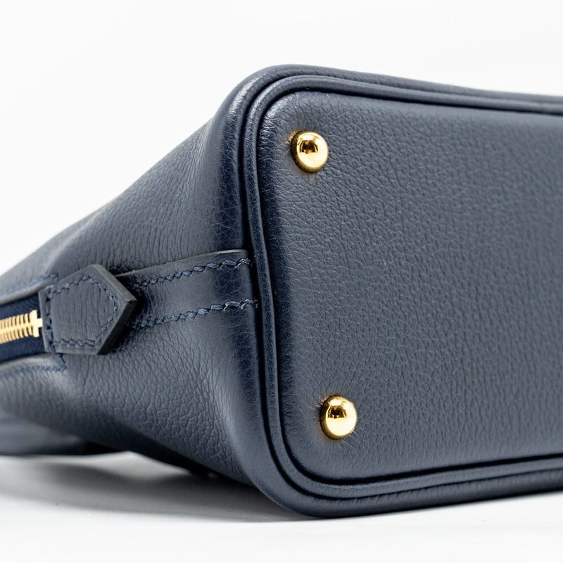 Hermes Mini Bolide Evercolor Blue Nuit GHW Stamp B