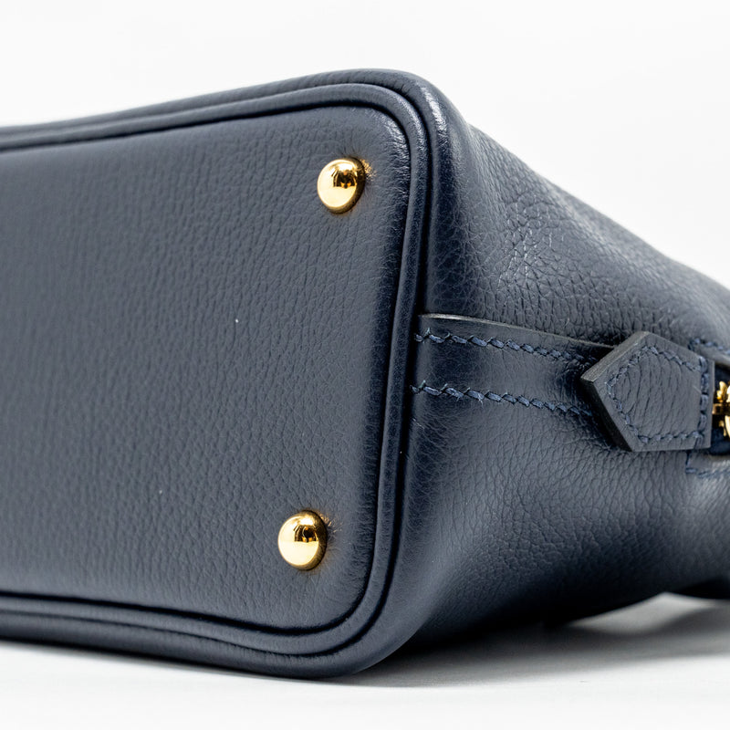 Hermes Mini Bolide Evercolor Blue Nuit GHW Stamp B