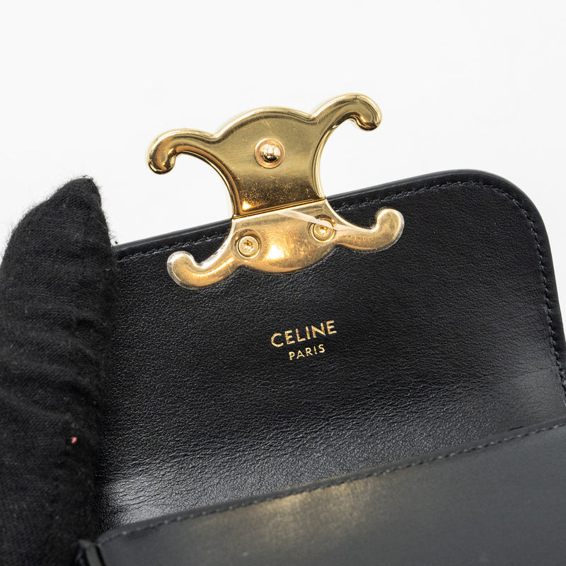 Celine Mini Claude Shiny Calfskin Black GHW