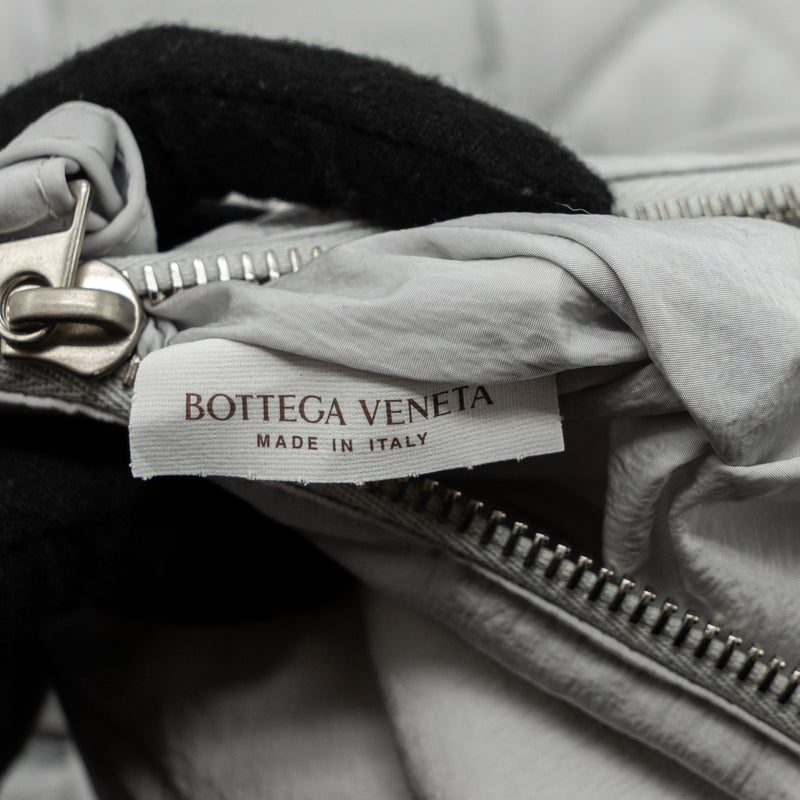 Bottega veneta padded Tech Cassette intreccio nylon light grey SHW