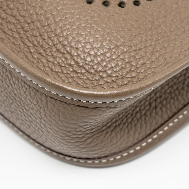 Hermes Mini Evelyne Clemence Etoupe SHW Stamp C