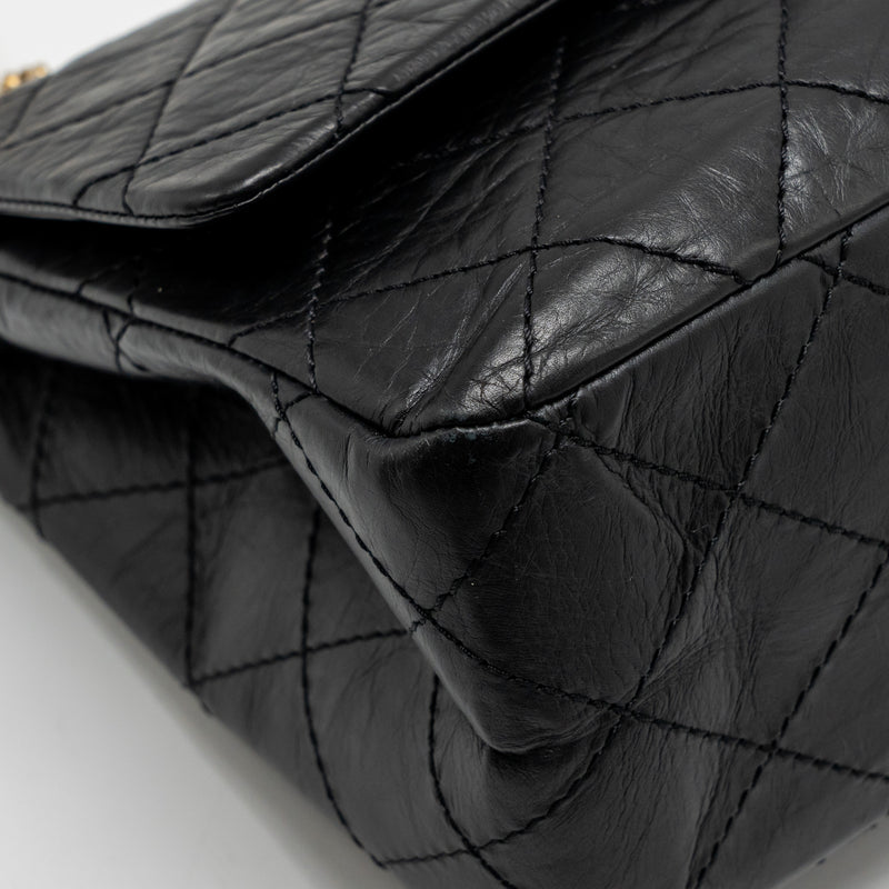 Chanel Maxi 2.55 Reissue Double Flap Bag Aged Calfskin Black GHW