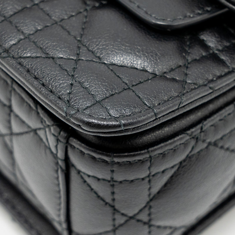 DIOR Small Dior Jolie Top Handle Bag Cannage Calfskin Black GHW